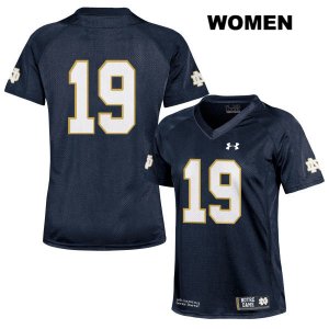 Notre Dame Fighting Irish Women's Justin Ademilola #19 Navy Under Armour No Name Authentic Stitched College NCAA Football Jersey AMG2899VB